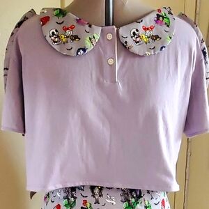 Crop Top Peter Pan Spooky Neckline